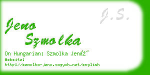 jeno szmolka business card